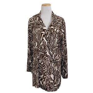 Beach Riot Soft Longline Blazer Swim Coverup Animal Print Beach
